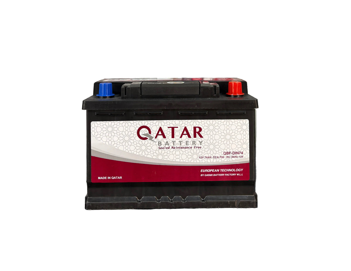 A Qatar brand car battery.